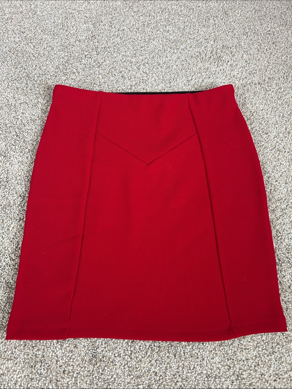 Forever 21 Red Pencil Skirt with Front Panel Detail